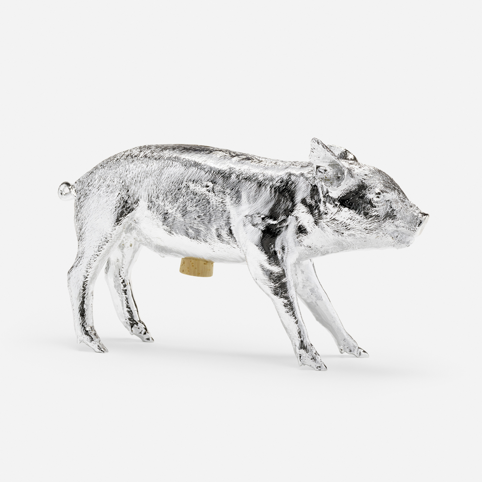 111: HARRY ALLEN, Bank in the Form of a Pig (Silver Chrome) < Be